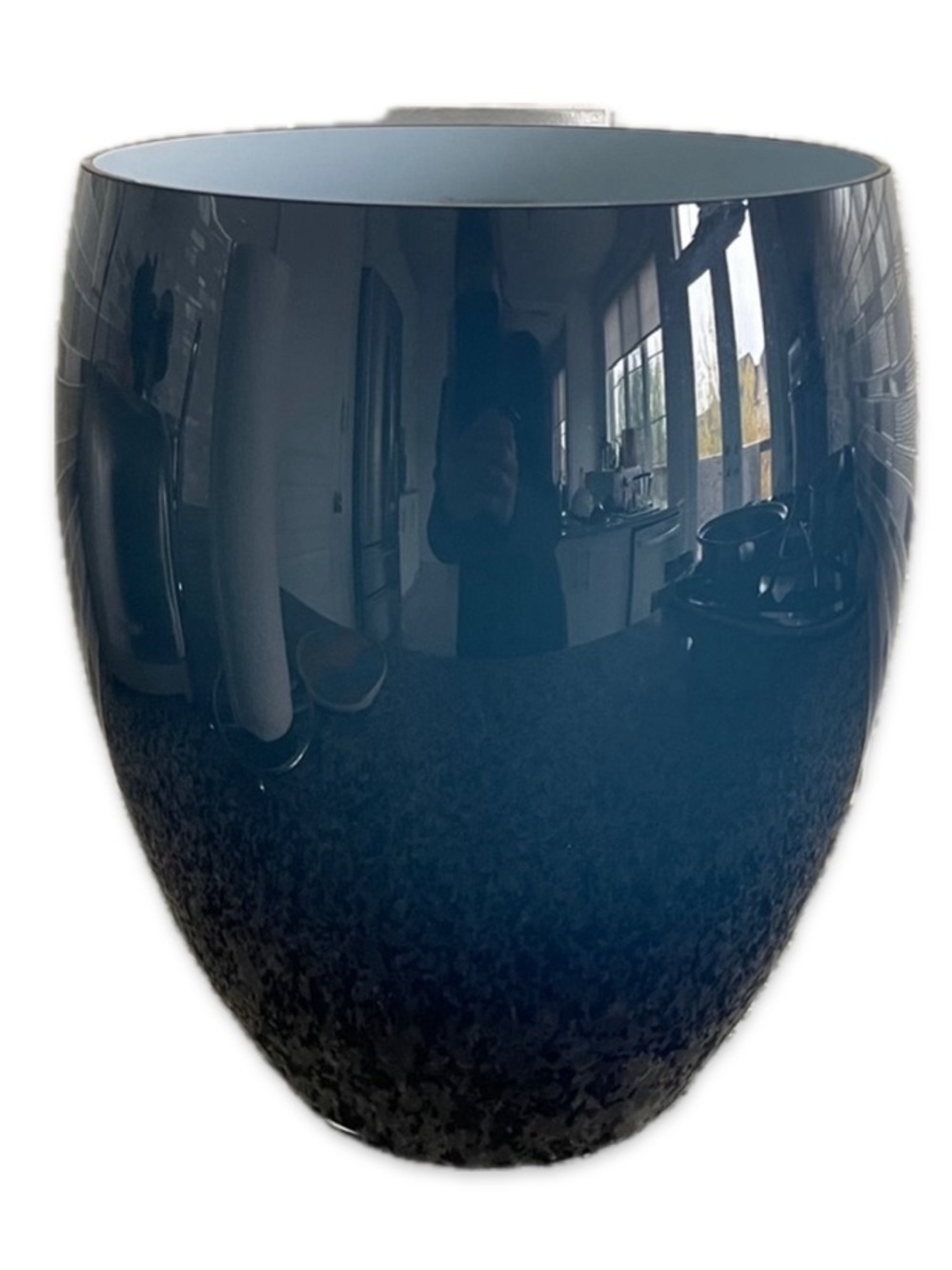 Todd Taylor UK Blue Glass Designer Vase Heavy 10”